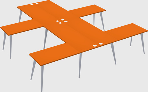 Shared l-shaped office desk system