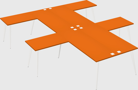 Shared l-shaped office desk system
