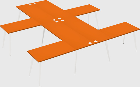 Shared l-shaped office desk system
