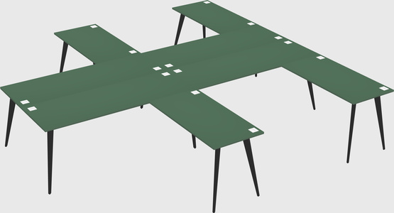 Shared l-shaped office desk system