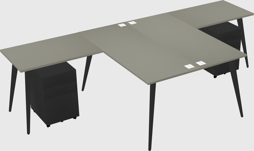 Shared l-shaped office desk system