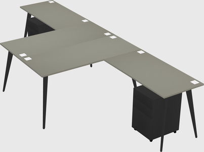 Shared l-shaped office desk system