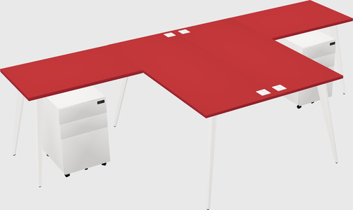 Shared l-shaped office desk system