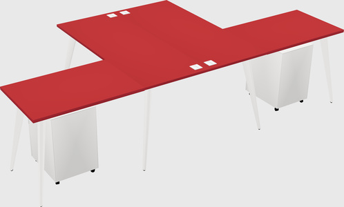 Shared l-shaped office desk system