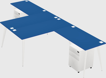 Shared l-shaped office desk system