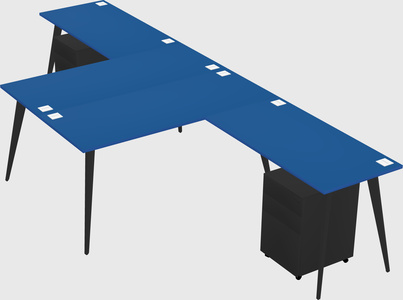 Shared l-shaped office desk system