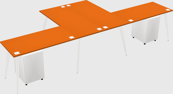 Shared l-shaped office desk system