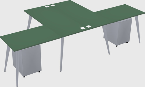 Shared l-shaped office desk system