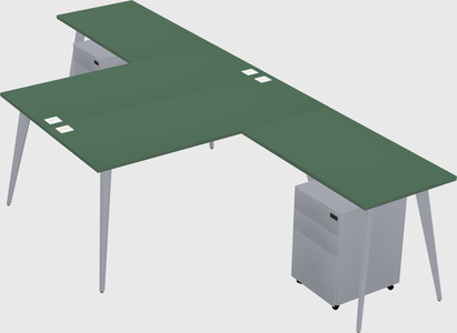 Shared l-shaped office desk system
