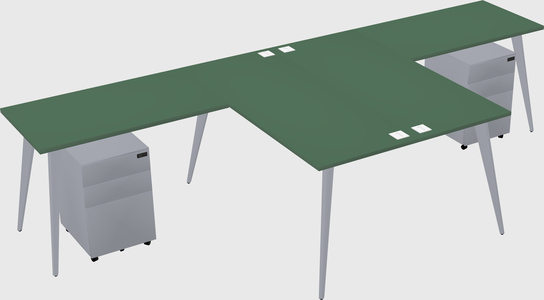 Shared l-shaped office desk system