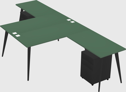 Shared l-shaped office desk system