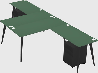 Shared l-shaped office desk system
