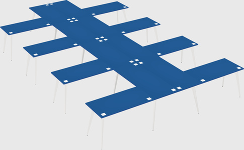 Shared l-shaped office desk system