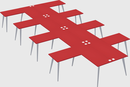 Shared l-shaped office desk system