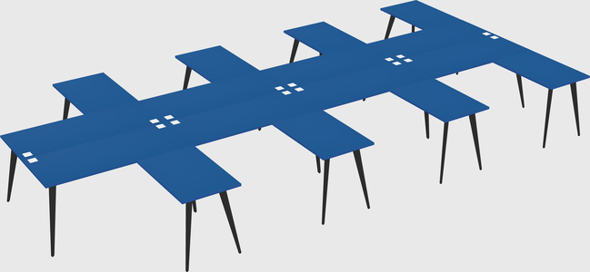 Shared l-shaped office desk system