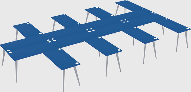 Shared l-shaped office desk system