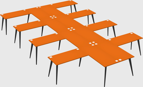 Shared l-shaped office desk system