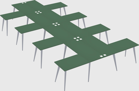 Shared l-shaped office desk system