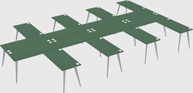 Shared l-shaped office desk system