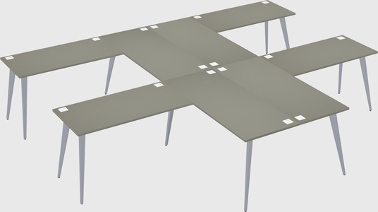 Shared l-shaped office desk system