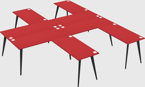Shared l-shaped office desk system