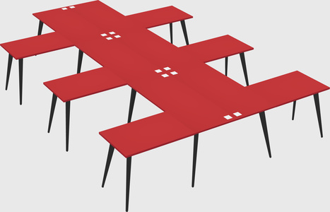 Shared l-shaped office desk system