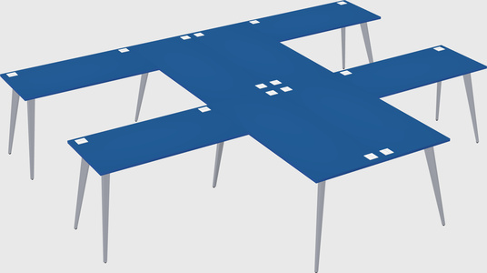 Shared l-shaped office desk system