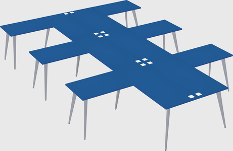 Shared l-shaped office desk system