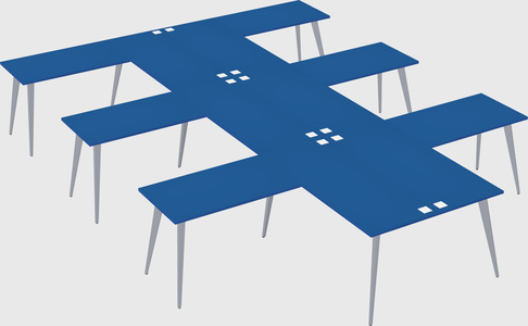 Shared l-shaped office desk system