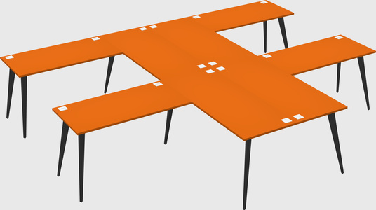 Shared l-shaped office desk system