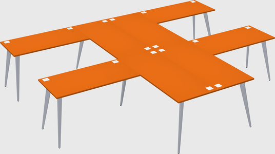Shared l-shaped office desk system