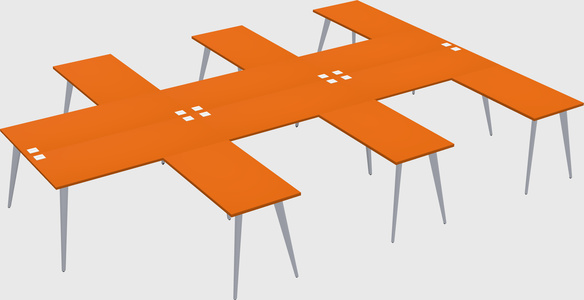 Shared l-shaped office desk system