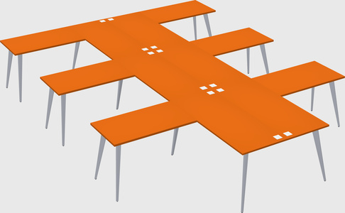 Shared l-shaped office desk system