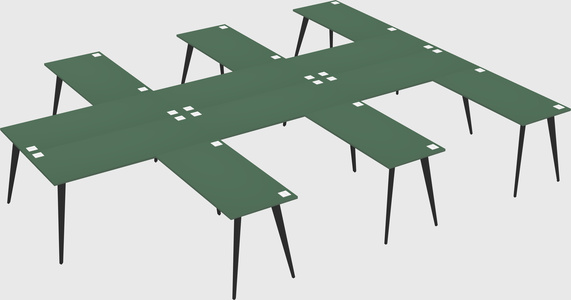 Shared l-shaped office desk system