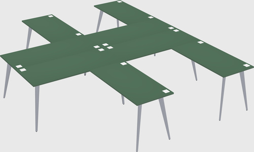 Shared l-shaped office desk system