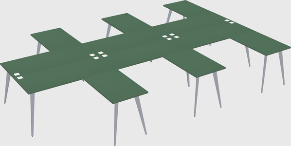 Shared l-shaped office desk system