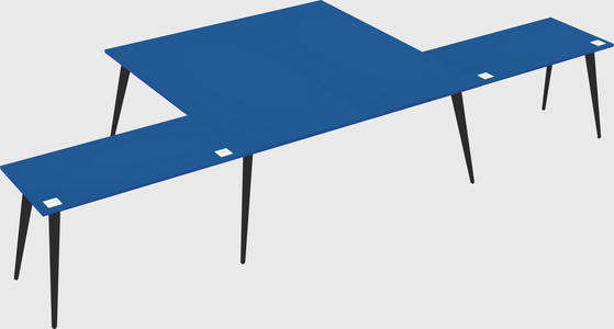 Shared l-shaped office desk system
