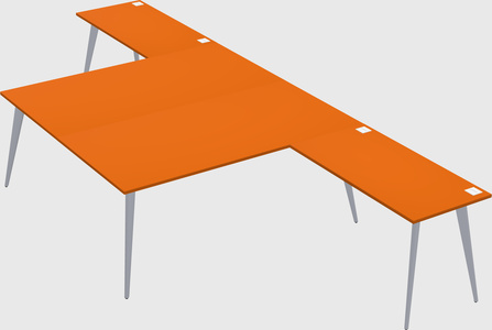 Shared l-shaped office desk system
