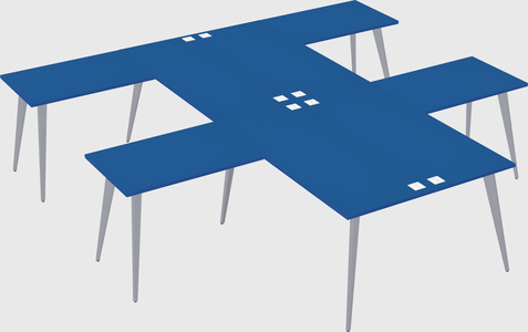 Shared l-shaped office desk system