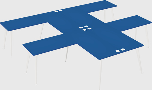 Shared l-shaped office desk system
