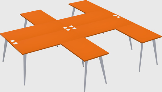 Shared l-shaped office desk system
