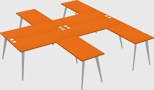 Shared l-shaped office desk system