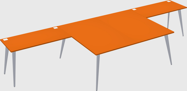 Shared l-shaped office desk system