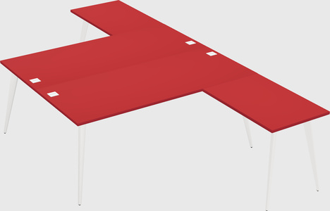 Shared l-shaped office desk system