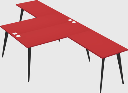 Shared l-shaped office desk system