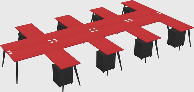 Shared l-shaped office desk system