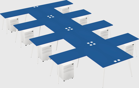 Shared l-shaped office desk system