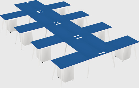 Shared l-shaped office desk system