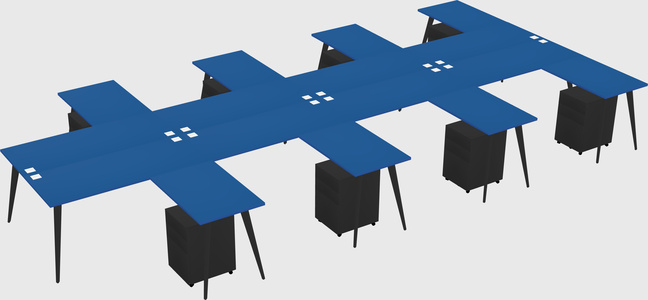 Shared l-shaped office desk system