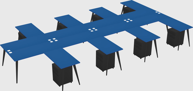 Shared l-shaped office desk system